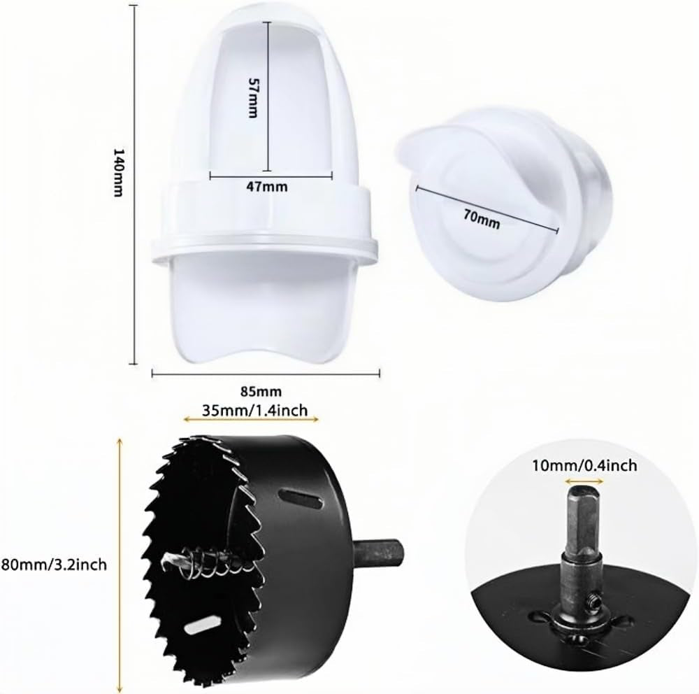 6 Pcs Automatic Chicken Feeder with Hole Saw, Rat Proof Chicken Feeder, No Waste Kit for Buckets, Barrels, Tanks Bins.And so On