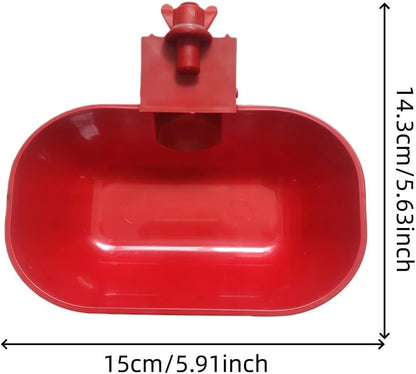 5Pcs Large Chicken Water Feeder Cups,Automatic Watering, Large Poultry Feeder Bowls,Mounting Hole,For Ducks, Geese, Turkey Etc(Red).