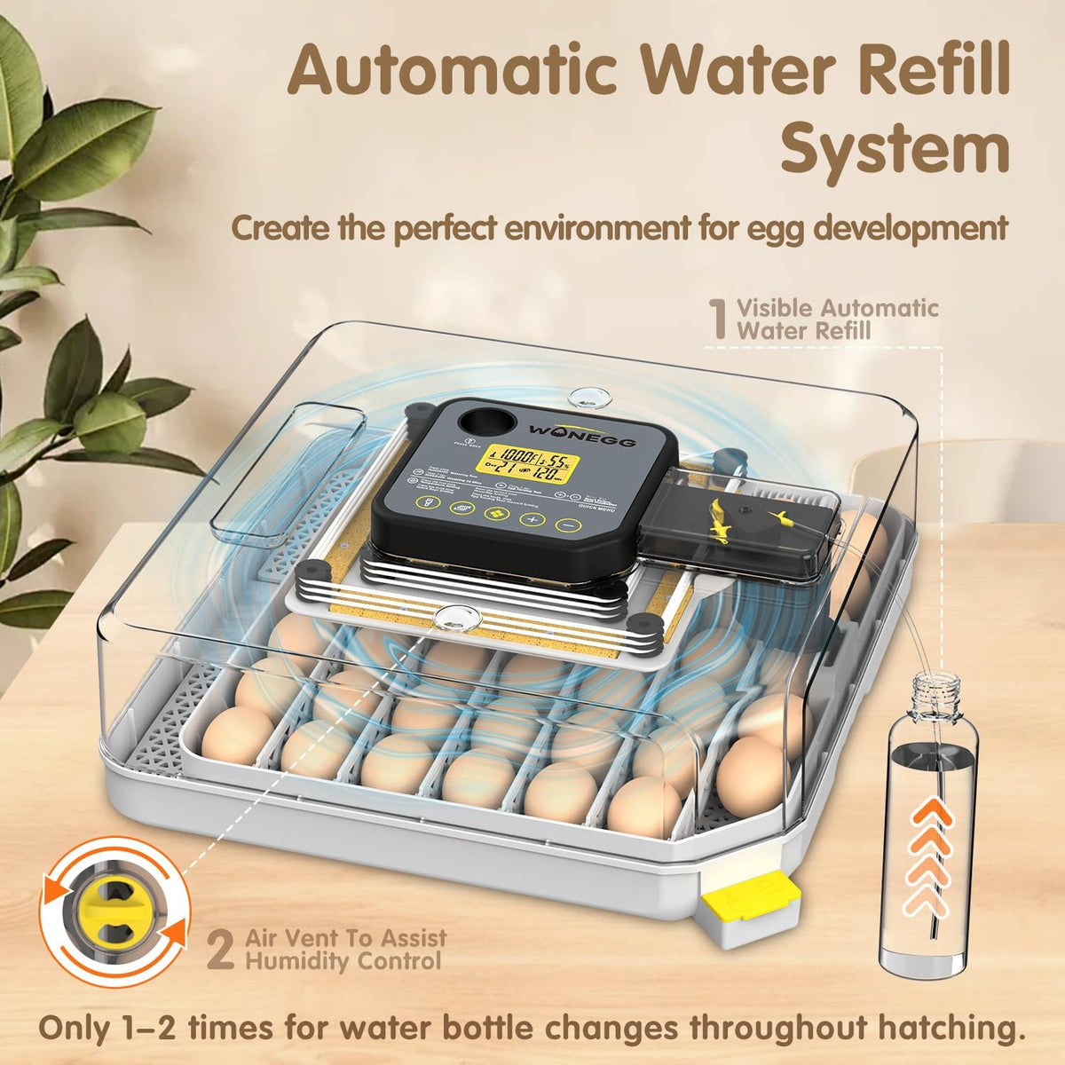 Egg Incubator Incubator for Hatching Eggs 48 Eggs Automatic Egg Turning Incubators Egg Candler Viewing for Chicken, Ducks, Goose