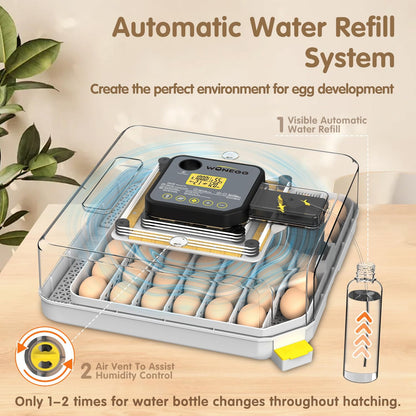 Egg Incubator Incubator for Hatching Eggs 48 Eggs Automatic Egg Turning Incubators Egg Candler Viewing for Chicken, Ducks, Goose