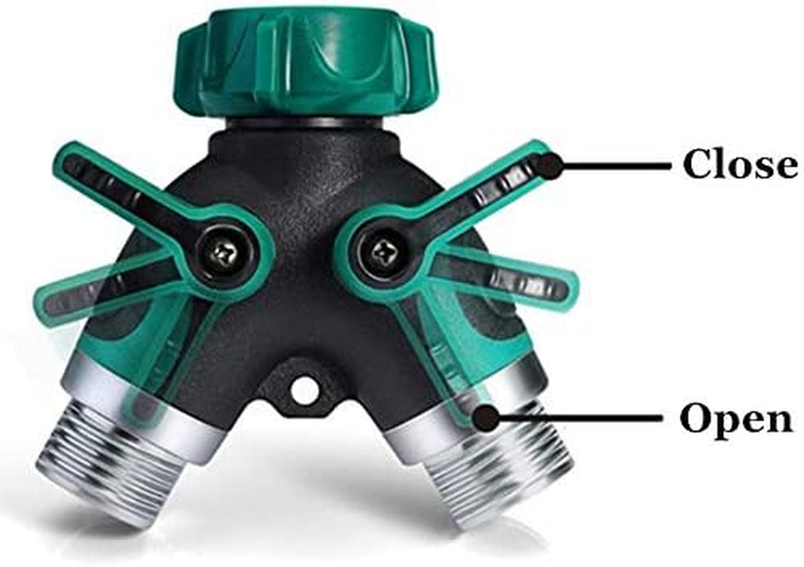 2 Way Y Hose Splitter Garden Hose Connector Heavy Duty Hose Spigot Adapter with Comfortable Rubberized Grip Sturdy Construction for Garden and Home Life